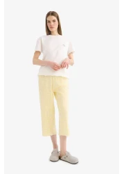 Defacto Pajama Sets Short Sleeve Top Flexible Waisted Long Bottom-Fall in Love F1595Ax25Sm