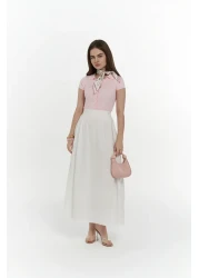 MAİ COLLECTİON تنورة طويلة بتفاصيل جسر ريا