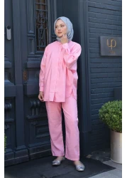 LOCCO Women's Single Pocket Detail Double Suit Pink