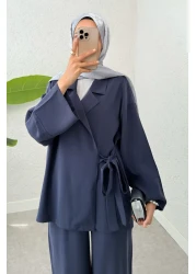 Salih Çelebi Jacket Collar Double Combination 2301 - Dark Blue