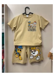 miniktavşanlarkids Paw Patrol Boy's Suit with Shorts Beige 2-10 Years