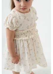 Titimixkids فستان بناتي من الموسلين القطني 100% مبطن بنقشة الزهور