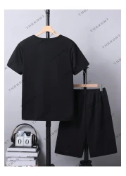 THEKONT Milan Italian Printed Tshirt-Shorts Bottom-Top Suit