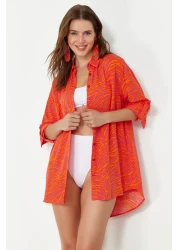  Collection Abstract Pattern Woven Beach Shirt Tbess24Go00027