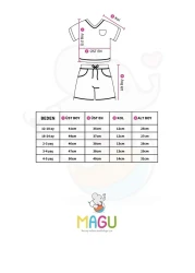 Magu Unisex Blue Kids Blue Printed Cotton Sweatshirt Shorts Top and Bottom Set