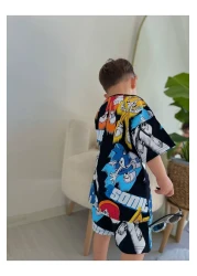 JELİBOOM Sonic Printed Kids Shorts Set - Full Print