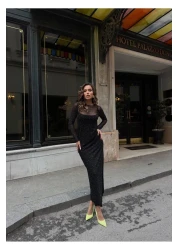 Vuntal BUTİK فستان من التول مرصع بالكامل