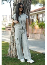 cm buseyiz 2 في 1 مجموعة أنيقة! سترة بسحاب بغطاء للرأس ومجموعة سفلية بأرجل أنبوبية مع جيوب شحن مزدوجة!