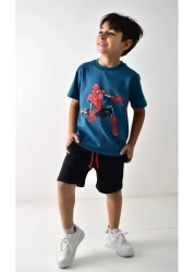 Banadamoda طقم شورت تي شيرت مطبوع للأولاد