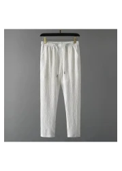 DWN WEAR قماش ليكرا مجعد صيفي للجنسين - طقم تي شيرت بأكمام قصيرة وسروال رياضي