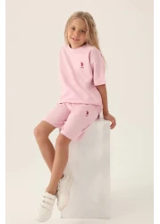 U.S. Polo Assn. US Polo Assn Licensed Simple Neon Pink Girl's Bermuda Suit