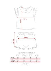 Minipodyum طقم شورت صيفي بياقة بيبي جيرل مكون من قطعتين