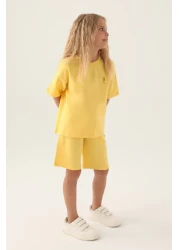 U.S. Polo Assn. Us Polo Assn. Girl's Yellow T-Shirt and Shorts Bermuda Set