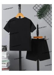 THEKONT Sonic Printed Children's Summer Shorts-Tee Set