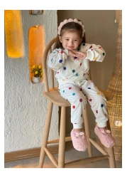 BUUFUU Colorful Balloon Printed Long Sleeve Children's Bottom and Top Double Set