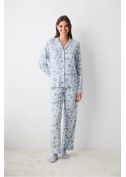Penti Lazy Weekend Light Blue Shirt Pants Pajama Set