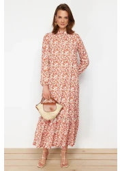  Modest Cıvaci Half Placket Impact Tip Frilly Lined Tile Dress Tctss21El3353