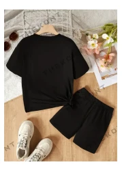 THEKONT Hi Printed Tshirt-Shorts Bottom-Top Suit