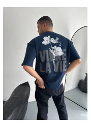 İLKCET MODA La Vie Unisex Printed Oversize T-shirt