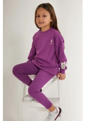 U.S. Polo Assn. U.S. Polo Assn Shiny Girl Purple Girl's Long Sleeve Pajama Set