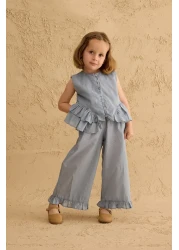 Fahhar Kids بدلة قطنية مع فلانيل على الجوانب باللون الأزرق الفاتح