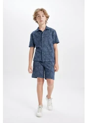 Defacto Boys' Set of 2 Print Short Sleeve Shirt Shorts C2189A824Hs