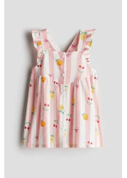 H&M فستان قطني مزين بالكشكشة