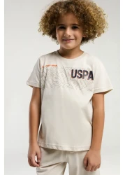 U.S. Polo Assn. بدلة برمودا كريمية للأولاد