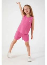 U.S. Polo Assn. Base. Polo Assn Light Purple Reflection Detail Fuchsia Girls' Shorts Set