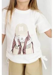 Çocuksan Baby&Kids Wear 7 Year Old Girl Waiter Suit - Beige, Girl Printed