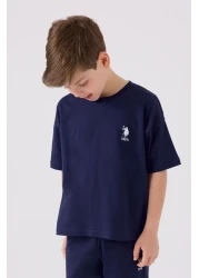 U.S. Polo Assn. بدلة برمودا للأولاد باللون الأزرق الداكن من US Polo Assn