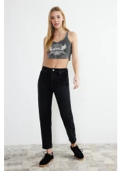  Collection Black High Waist Mom Jeans Twoaw24Je00076