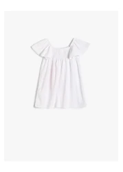 Koton Short Sleeve Floral Printed Gipe Detailed Dress