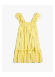 Koton Square Neck Ruffle Detailed Sling Dress