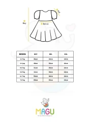 Magu Girl's Ecru Patterned Lined Cotton Dress