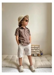 YİGİT BUTİK طقم للأولاد بياقة بولو مع شورت