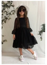 Mixie فستان الأميرة ذو القبعة السوداء للفتيات