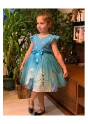 Lupita Girl's Blue Snow Queen Elsa Dress