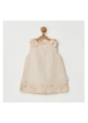 Andy Wawa Ac22657 فستان أطفال كريمي بالفانيليا - تفاصيل بوم بوم