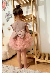 penu baby kids Short Sleeve Baby Girl Dress with Powder Tutu - Princess