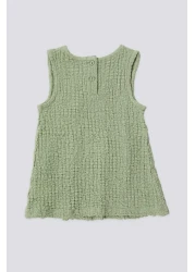 U.S. Polo Assn. Green Sleeveless Baby Girl Dress - 50303787 -vr090