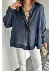 Suzi قميص بتصميم شيفون بأزرار 5002