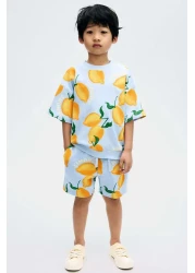 H&M طقم سويت شيرت مطبوع مكون من قطعتين