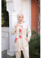 MİMİ Luxury Wear Hooded Zippered Hijab Tracksuit Set - Set of Two