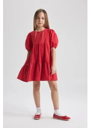 Defacto Girl's Short Sleeve Red Dress B6927a824sm
