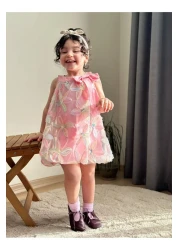 Elidabutik Three Size Flower Balloon Dress