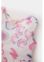 Defacto فستان صيفي بدون أكمام منقوش للفتيات الصغيرات C0074a525hs