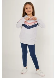 U.S. Polo Assn. قاعدة. طقم رياضي بناتي مخطط باللون الأبيض من Polo Assn