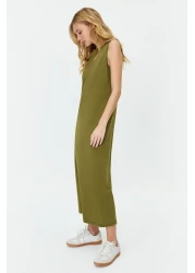  Modest Khaki Sleeveless Long Lining Lingerie Dress Tctss21Uk0034