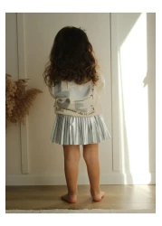 ipekkids Girl's Sweat Suit with Silver Skirt - Lower and Upper Set